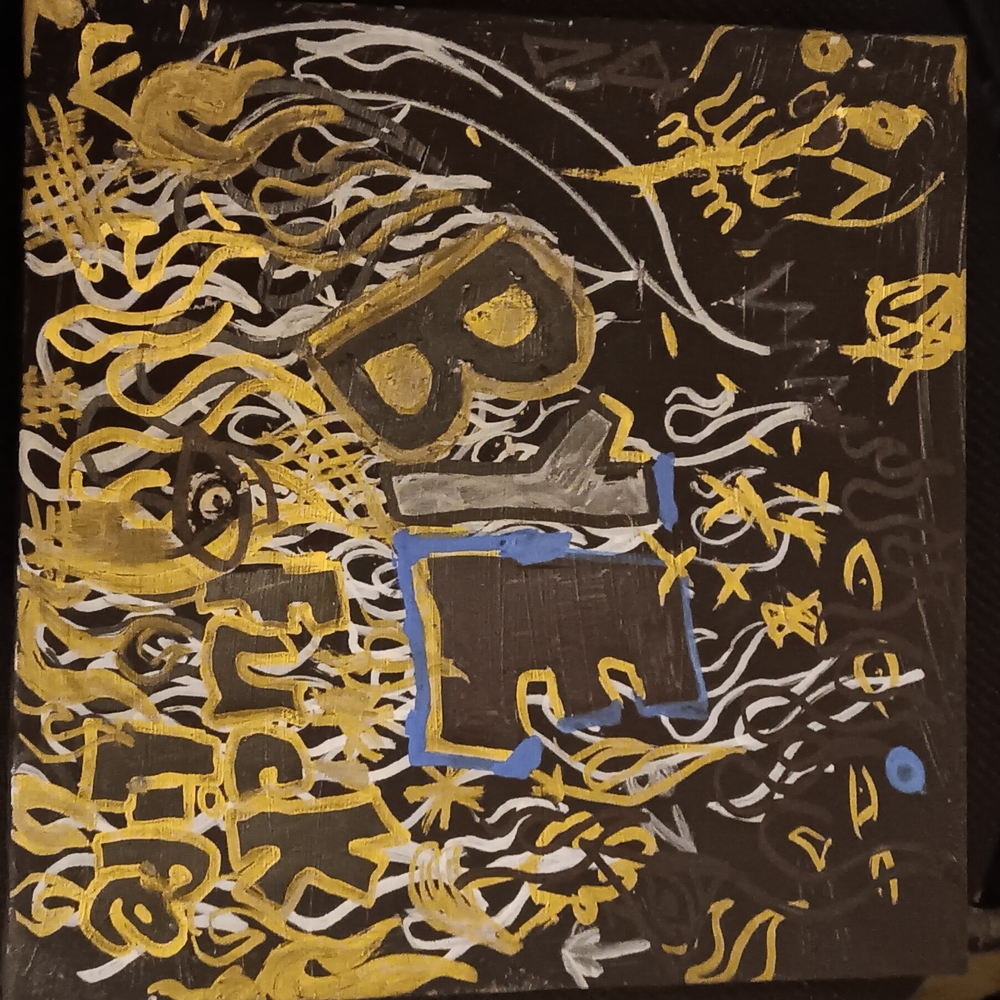 Abstract Black and Gold Art Piece